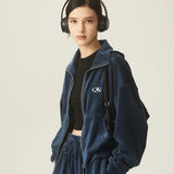 OS LOGO VELOUR CROP ZIP-UP - 4COLOR