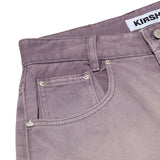 CHERRY GARMENT WASHING WIDE-FIT DENIM PANTS [PURPLE]