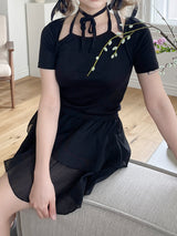 プリンセスホルターリボンチョーカーショートスリーブ / Princess Halter Ribbon Choker Short Sleeve