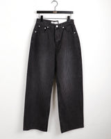 Kilo black striped wide denim pants