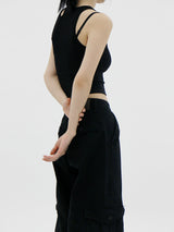 ショルダーカットスリーブレス/Shoulder-cut sleeveless (2color)