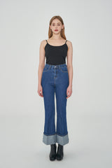 ブーツカットロールアップノンスパンデニムパンツ/BOOT CUT ROLLED UP NON-SPAN DENIM [6639]