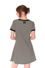 V NECK STRIPE OPS (WHITE)