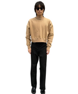 エンボスクロップドスウェット / Emboss Cropped Sweat-BEIGE