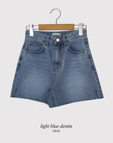 薄手フィットカットカプリスリットデニムパンツ(2color)