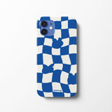 Checkerboard Blue Iphone Hard case (6674345066614)
