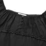 チェリーレーススクエアネックブラウス / CHERRY LACE SQUARE NECK BLOUSE [CHARCOAL]