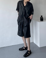 SI レザーバミューダバンディングパンツ / SI Leather Bermuda banding pants