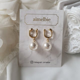 Horse Shoe and Pearl Piercing (Medium) - Gold Color