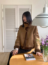 レクトンスウェードファーハイネックシーリングジャケット