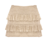 Fringe tweed skirt