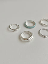 [5 set] sky bold layered ring set / 2 colors