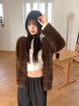 She's double button angora cardigan