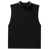ハーフタートルネックスリーブレスT/HALF-TURTLE NECK SLEEVLESS T-BLACK