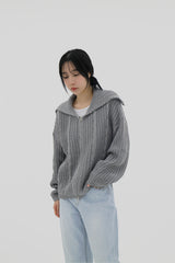 カラプレッツェルニットジップアップ / Kara pretzel knit zip-up (5color)
