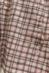 タータンチェックポケットシャツジャケット / TARTAN POCKET SHIRKET(SHIRTS JACKET)-LINEN PINK