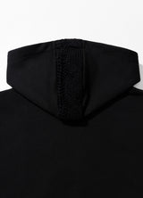Mixed Fabric Knit KUYRI K Hoodie (Resort Black)