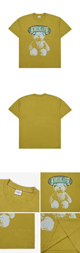 [24SS] ビンテージオーバーラップベア半袖Tシャツ MUSTARD