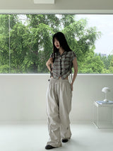 メトムレッグシャーリングバスロックナイロンツーウェイジョガーパンツ/ Methom Leg Shirring Baslock Nylon Two Way Jogger Pants