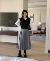 ライトVネックニットベスト(8color) (6677654077558)