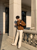 レイニーセミワイドコットンパンツ / Rainy Semi-Wide Cotton Pants (cream)