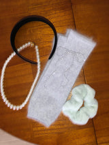 ribbon angora hand warmer (sky gray)