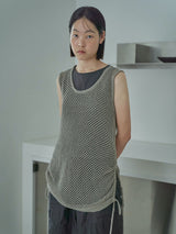 NETTING KNIT TOP [ ASH GRAY ]