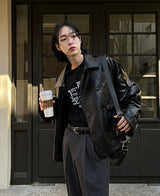 ダミアンバルーンレザージャケット/[引き合い殺到] Damien Balloon Leather Jacket