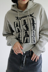 フォトクロップフードTシャツ/Photo Crop Hooded T-shirt (2color)