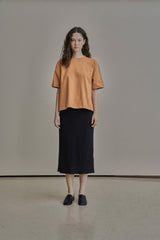 オーバーサイズロゴ刺繍Tシャツ/OVERSIZED LOGO EMBROIDERED T-SHIRT_ORANGE
