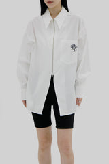 Zip-up lettering shirt (2color)