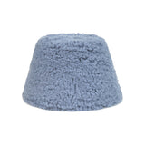 Fur Long Label Boucle Drop Bucket Hat Blue