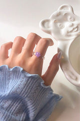 デイジーフラワーアクリリックリング (2 Colors)