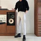 ローウォッシャブルボタンカラーニットウェア / Low Washable Button Collar Knitwear (9 colors)