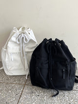 パオンツーポケットストリングキャンバスコットンバックパック / Paon Two-Pocket String Canvas Cotton Backpack
