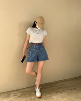 [Bellide made] Premium Slim Span Embroider Tee