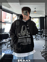 never headset printing loosefit hoody
