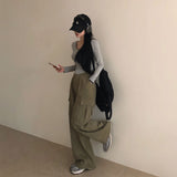 [BELLIDE MADE] スエードポケットワイドカーゴパンツ