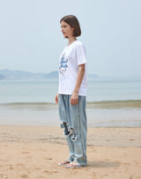 【OUTLET】グランマプリントレギュラーフィットTシャツ BLUE