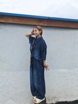 Deep ocean denim set up pants 