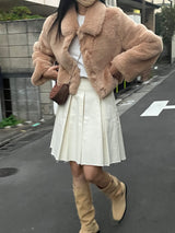 [MADE] Pudding Fur Jacket (Peach Beige)