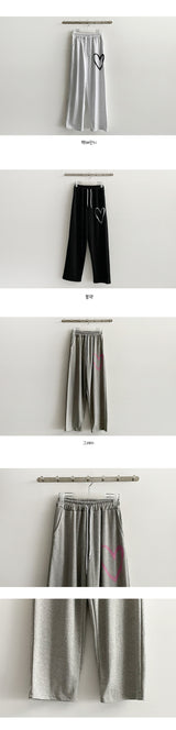 Front, Back 💛 Two Heart 💛 Banding Sweat Pants