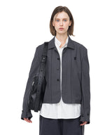 ヘムボタンクロップジャケット / Hem Button Crop Jacket (Gray)
