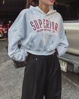 スーペリアルレタリングクロップバルーンフード