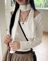 Reira unbalanced cotton mini skirt