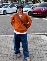 クラックワイドデニムパンツ