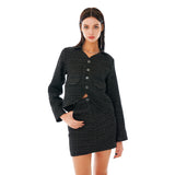 チューリップツイードジャケット / Tulip Tweed Jacket [Black]