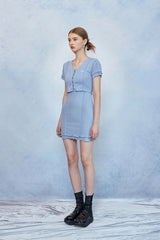 HIDE Lettuce Edge Cardigan Top (Sky Blue) (6570972840054)
