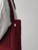 コーデュロイシンプルラインバッグ (autumn red)