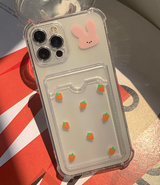 モチラビットピンクキャロットカードストレージフォンケース